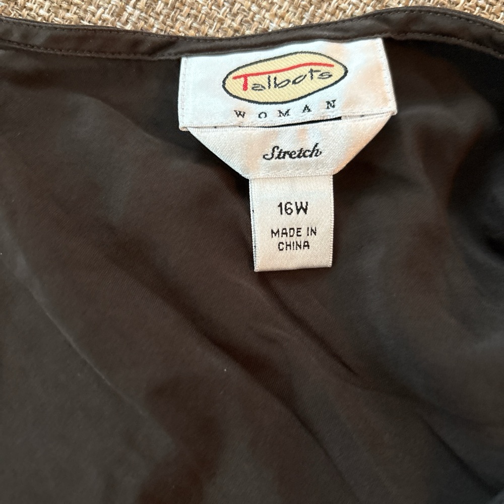 Talbots Dark Brown Sleeveless Blouse - Picture 3 of 4